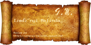 Izményi Melinda névjegykártya